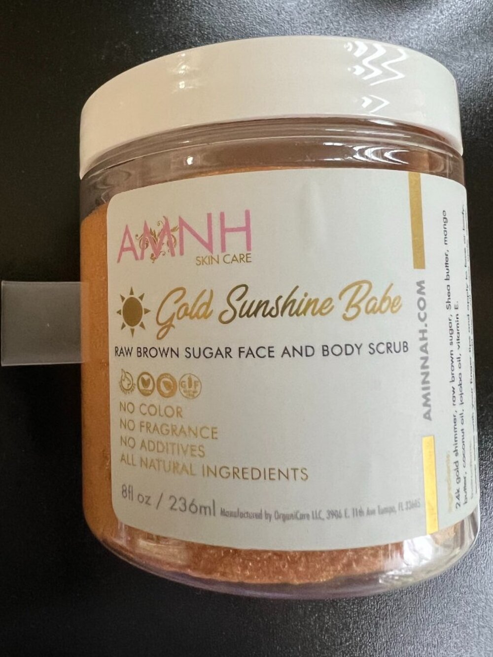 Aminnah Skincare Golden Sunshine Babe Sugar Scrub - 8 oz (New)